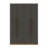 Manhattan Comfort 157GMC7 Gramercy Modern 2-Section Freestanding Wardrobe Armoire Closet in Nature and Textured Grey